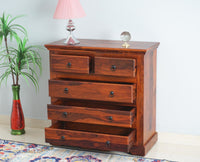 Sweden Sheesham Wood Chest Of Drawer - Furniselan - Maple-Finish
