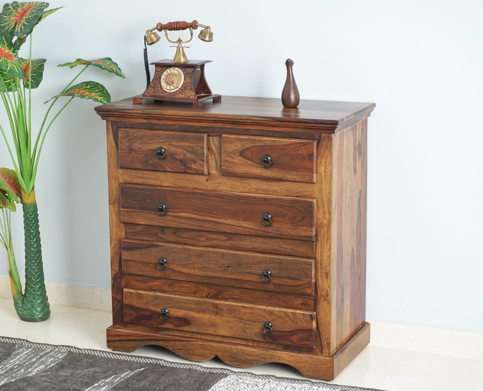 Sweden Sheesham Wood Chest Of Drawer - Furniselan - Teak-Finish