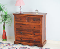 Sweden Sheesham Wood Chest Of Drawer - Furniselan - Maple-Finish