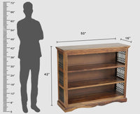 Sweden Sheesham Wood Open Bookshelve - Furniselan - Teak-Finish