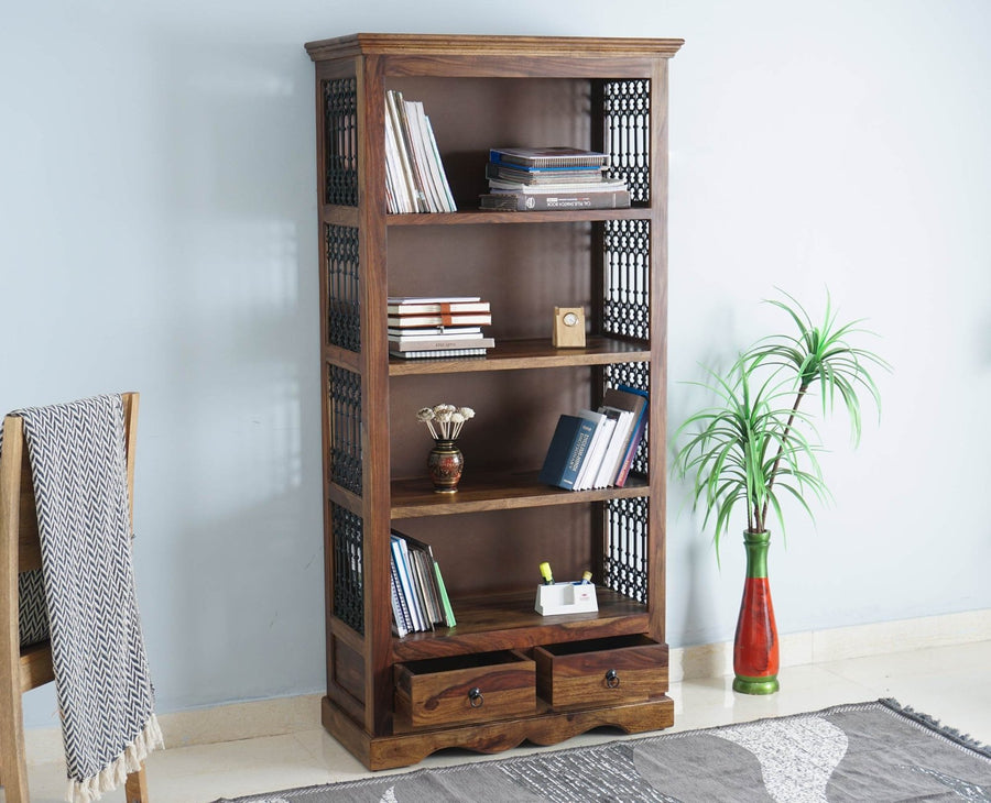 Sweden Sheesham Wood Open Bookshelve - Bookshelf - Furniselan - Teak-Finish