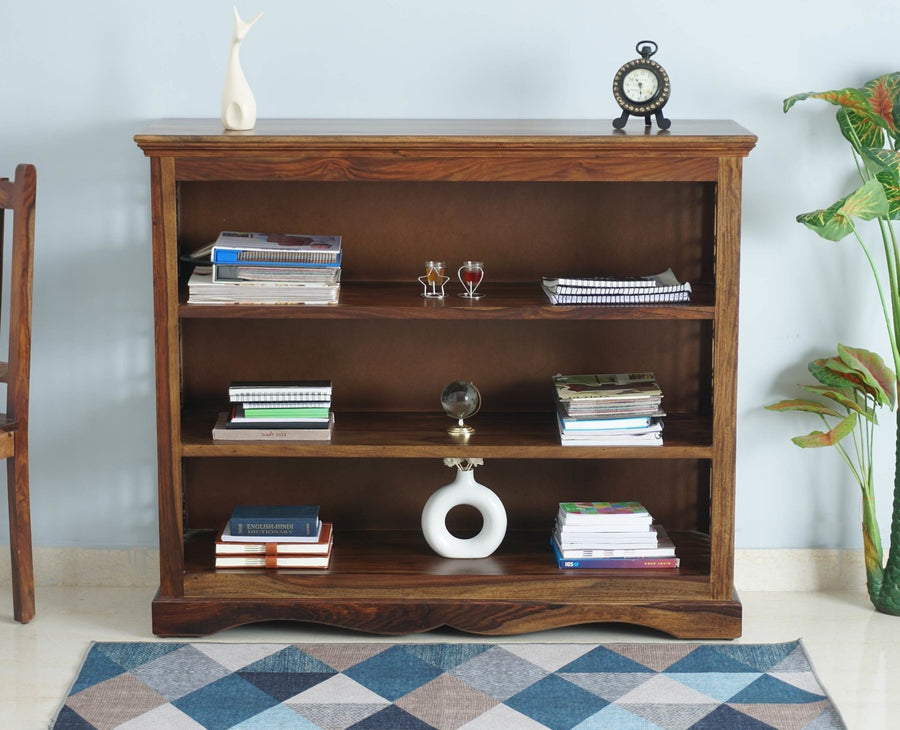 Sweden Sheesham Wood Open Bookshelve - Furniselan - Teak-Finish