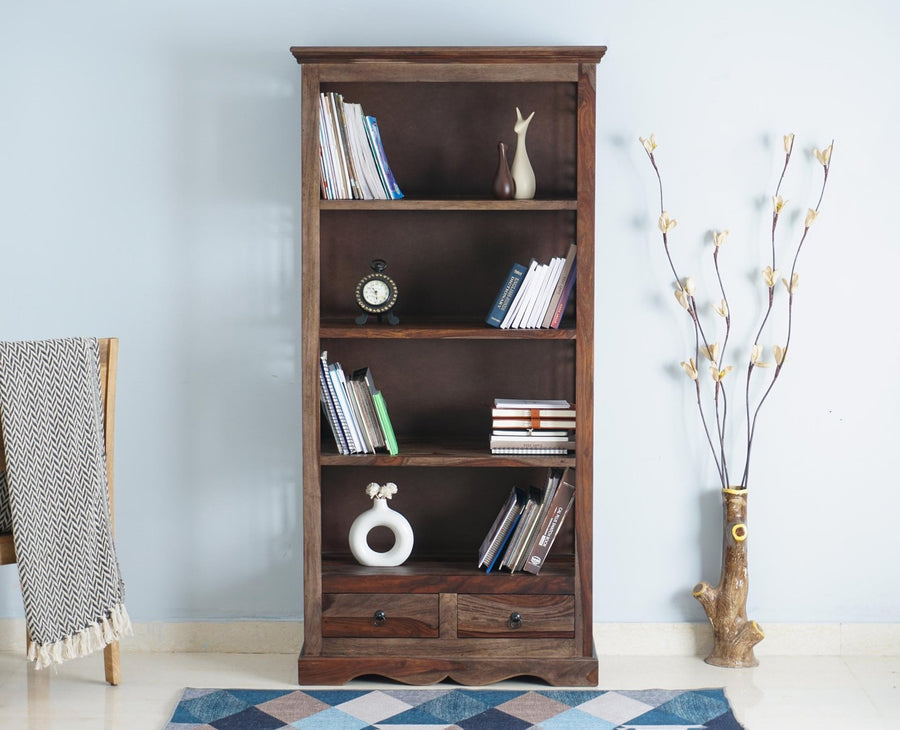 Sweden Sheesham Wood Open Bookshelve - Bookshelf - Furniselan - Grey-Finish