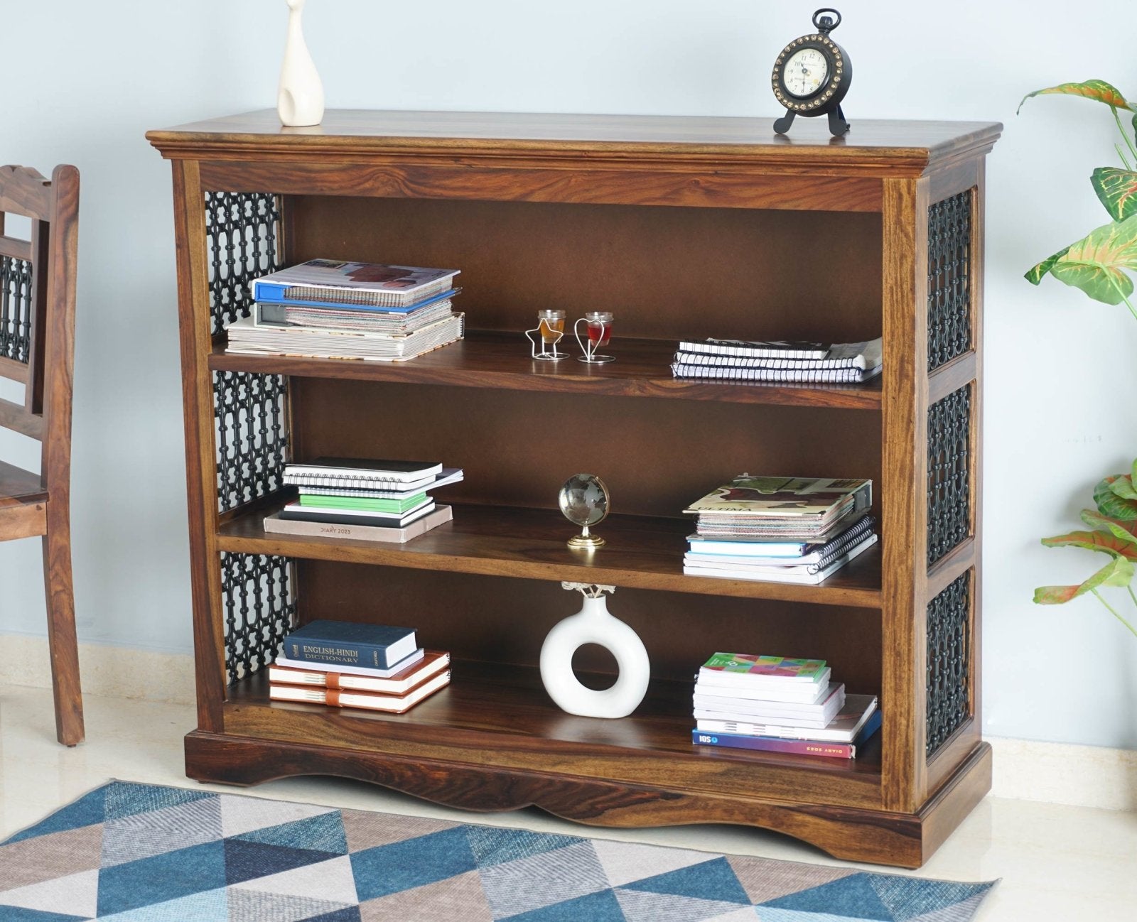 Sweden Sheesham Wood Open Bookshelve - Furniselan - Teak-Finish