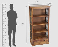 Sweden Sheesham Wood Open Bookshelve - Bookshelf - Furniselan - Teak-Finish