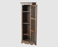 Sweden Sheesham Wood Single Door Book Case - Furniselan -  Grey-Finish