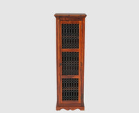 Sweden Sheesham Wood Single Door Book Case - Furniselan - Maple-Finish