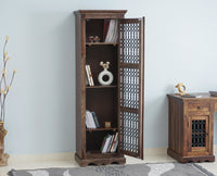 Sweden Sheesham Wood Single Door Book Case - Furniselan -  Grey-Finish