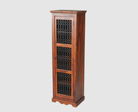 Sweden Sheesham Wood Single Door Book Case - Furniselan - Maple-Finish