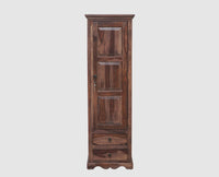 Sweden Sheesham Wood Single Doors Wardrobe - Furniselan - Grey-Finish