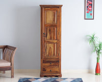 Sweden Sheesham Wood Single Doors Wardrobe - Furniselan - Teak-Finish