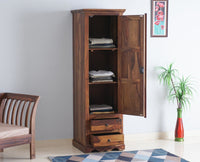 Sweden Sheesham Wood Single Doors Wardrobe - Furniselan - Teak-Finish