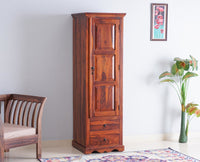 Sweden Sheesham Wood Single Doors Wardrobe - Furniselan - Maple-Finish