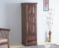 Sweden Sheesham Wood Single Doors Wardrobe - Furniselan - Grey-Finish