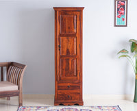 Sweden Sheesham Wood Single Doors Wardrobe - Furniselan - Maple-Finish
