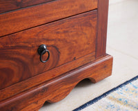 Sweden Sheesham Wood Single Doors Wardrobe - Furniselan - Maple-Finish