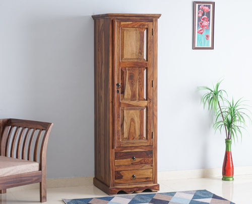 Sweden Sheesham Wood Single Doors Wardrobe - Furniselan