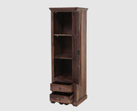 Sweden Sheesham Wood Single Doors Wardrobe - Furniselan - Grey-Finish