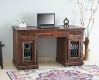 Sweden Sheesham Wood Study Laptop Table - Furniselan - Grey-Finish