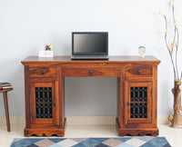 Sweden Sheesham Wood Study Laptop Table - Furniselan - Maple-Finish