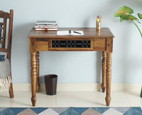 Sweden Sheesham Wood Study Laptop Table - Furniselan - Teak-Finish