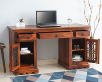 Sweden Sheesham Wood Study Laptop Table - Furniselan - Maple-Finish