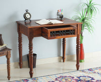 Sweden Sheesham Wood Study Laptop Table - Furniselan - Maple-Finish