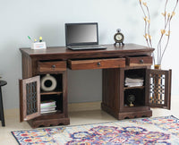 Sweden Sheesham Wood Study Laptop Table - Furniselan - Grey-Finish