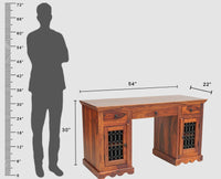 Sweden Sheesham Wood Study Laptop Table - Furniselan - Maple-Finish