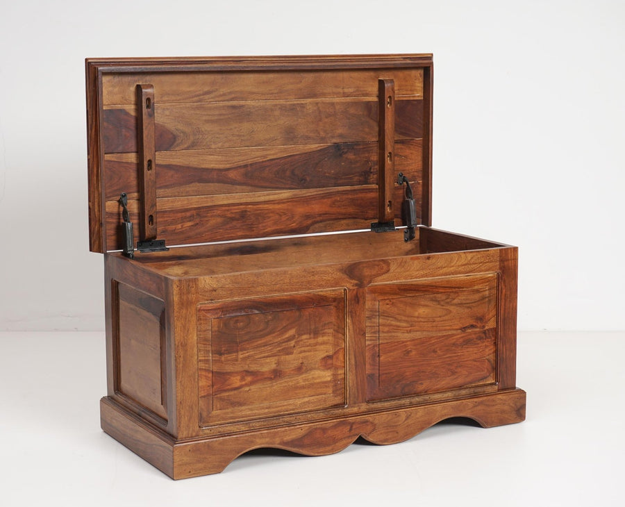 Sweden Sheesham Wood Trunk Box - Furniselan - Teak-Finish
