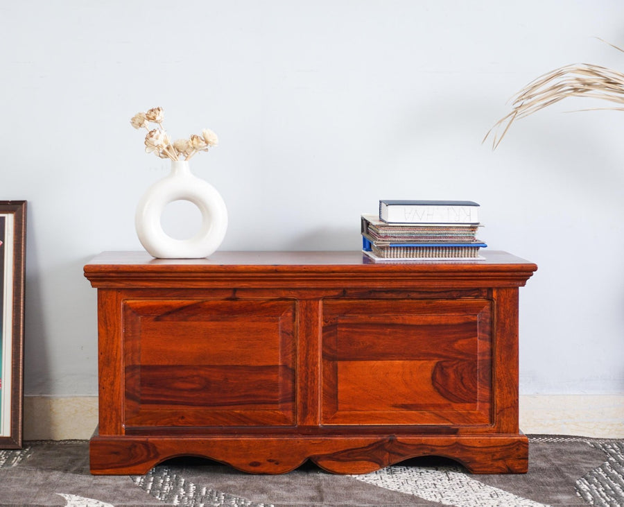 Sweden Sheesham Wood Trunk Box - Furniselan - Maple-Finish