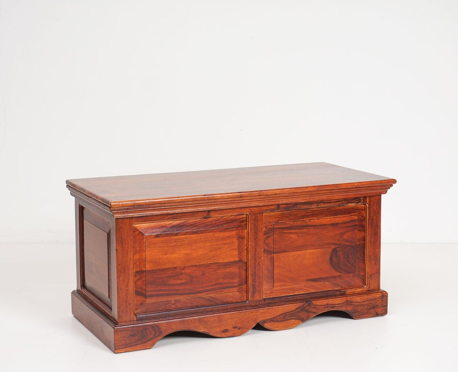 Sweden Sheesham Wood Trunk Box - Furniselan - Maple-Finish