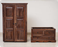 Sweden Sheesham Wood Two Doors Wardrobe - Furniselan - Grey-Finish
