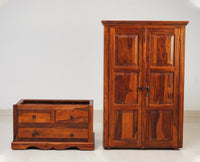 Sweden Sheesham Wood Two Doors Wardrobe - Furniselan - Maple-Finish