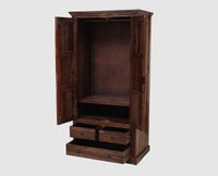 Sweden Sheesham Wood Two Doors Wardrobe - Furniselan - Grey-Finish
