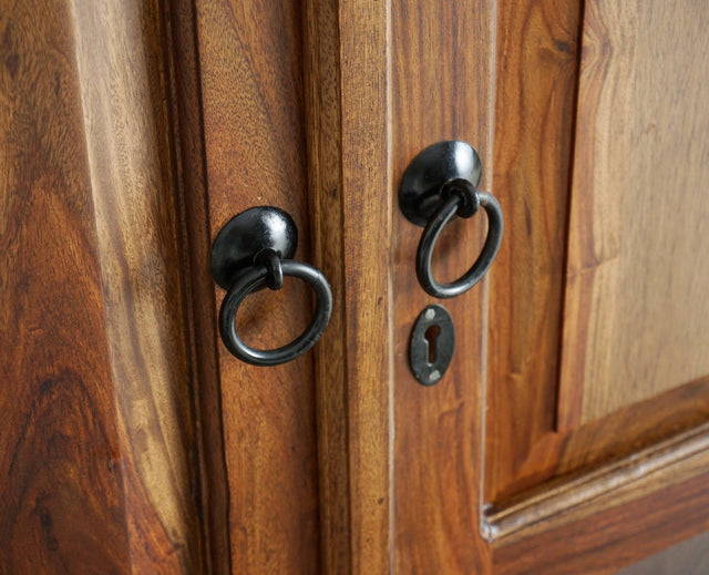 Sweden Sheesham Wood Two Doors Wardrobe - Furniselan - Teak-Finish