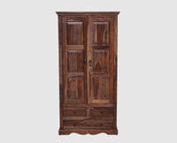 Sweden Sheesham Wood Two Doors Wardrobe - Furniselan - Grey-Finish