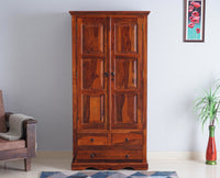 Sweden Sheesham Wood Two Doors Wardrobe - Furniselan - Maple-Finish