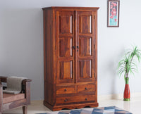 Sweden Sheesham Wood Two Doors Wardrobe - Furniselan - Maple-Finish