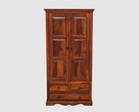 Sweden Sheesham Wood Two Doors Wardrobe - Furniselan - Maple-Finish
