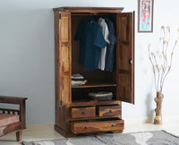 Sweden Sheesham Wood Two Doors Wardrobe - Furniselan - Teak-Finish