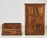 Sweden Sheesham Wood Two Doors Wardrobe - Furniselan - Teak-Finish