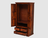 Sweden Sheesham Wood Two Doors Wardrobe - Furniselan - Maple-Finish
