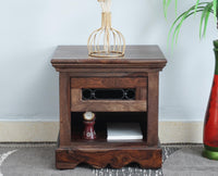 Sweden Solid Wood Bedside Table - Furniselan-Grey-Finish 