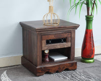 Sweden Solid Wood Bedside Table - Furniselan-Grey-Finish 