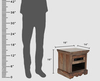 Sweden Solid Wood Bedside Table - Furniselan-Grey-Finish 