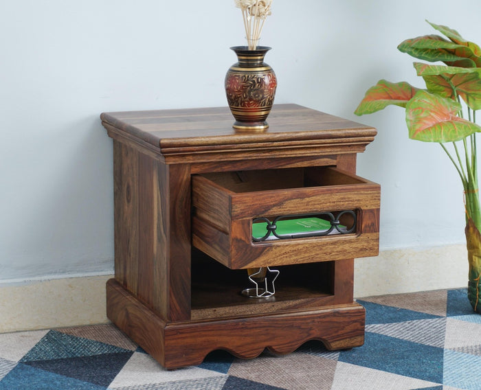 Sweden Solid Wood Bedside Table - Furniselan