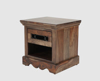 Sweden Solid Wood Bedside Table - Furniselan-Grey-Finish 