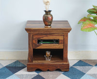 Sweden Solid Wood Bedside Table - Furniselan-Teak-Finish