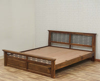 Sweden Solid Wood King Size Bed Furniselan-Teak-Finish